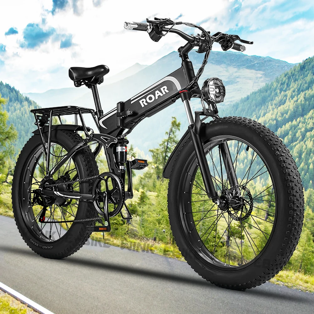 

Electric Bicycle 1000W Ebike 48V 20Ah Battery Snow Mountain Electric Bikes Foldable 26 inch 4.0 Fat Tire Beach Ebike