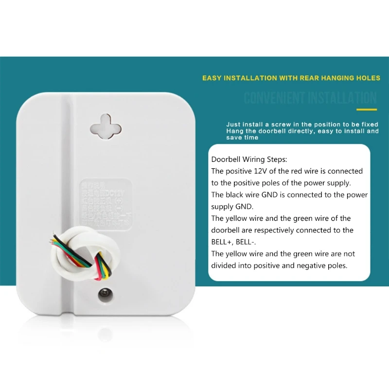 DC12V Doorbell 4 Wires Wire Access Control Wire Door for Home Office Dropship