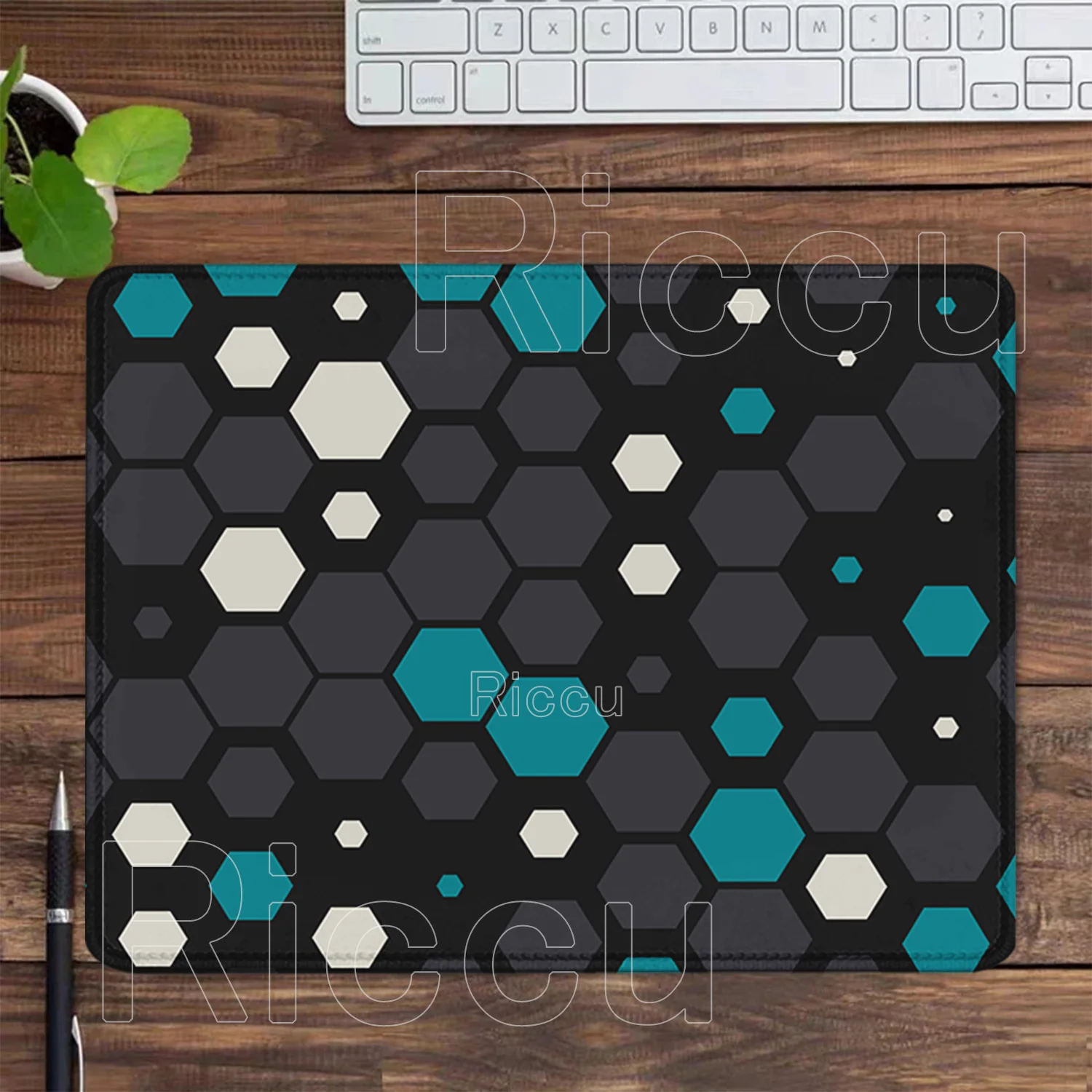 Hexagon Geometric Keyboard Small Size Mouse Pad Gamer Cushion Honeycomb office HD Printing Rubber Art Design 400x450mm Desk Mat