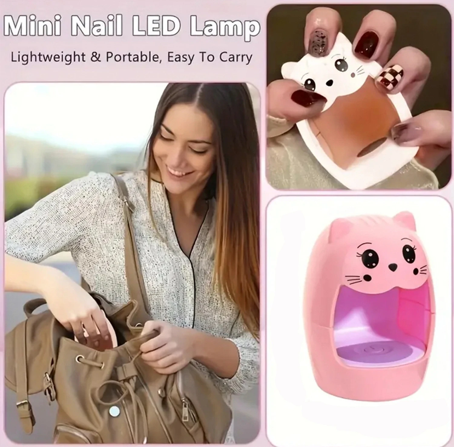 LULAA แสง UV สําหรับเล็บสําหรับเจลเครื่องเป่าเล็บรูปร่างน่ารักขนาดเล็กและแบบพกพา LED เล็บสําหรับศิลปินเล็บ DIY