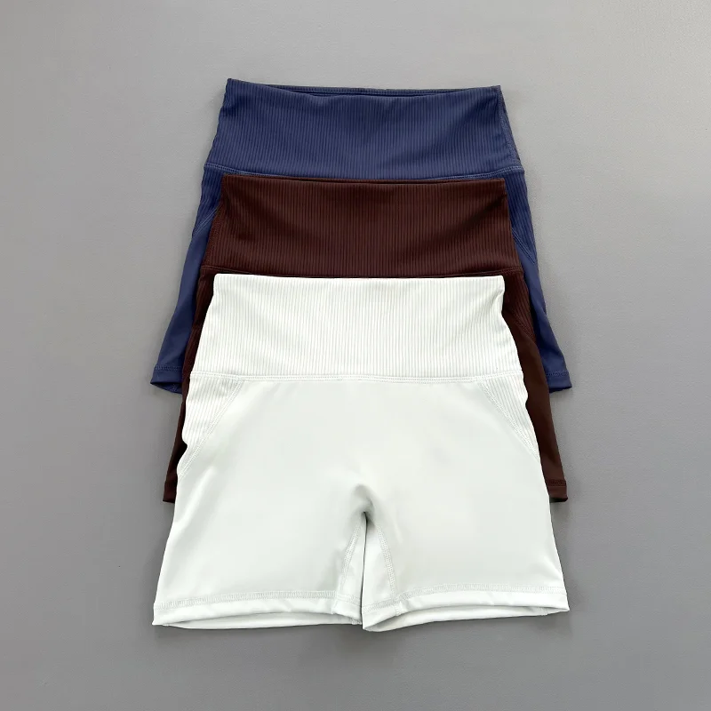 Pantaloni sportivi a tre quarti nudi da donna estivi da corsa all'aperto pantaloncini fitness ad asciugatura rapida pantaloni da yoga a vita alta