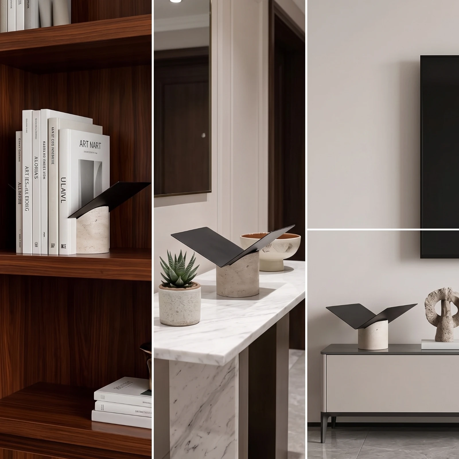 fermalibri-scultoreo-elemento-decorativo-moderno-con-base-in-pietra-scultura-da-tavolo-finitura-nera-opaca-elegante-ideale-per-chi-ama-lo-stile-minimalista