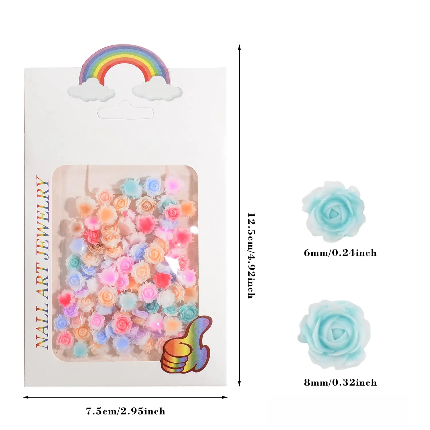 Accessori per decorazioni per nail art con fiori colorati in stile camelia e rosa in resina 3D da 100 pezzi |   Colori assortiti per manicure fai da te