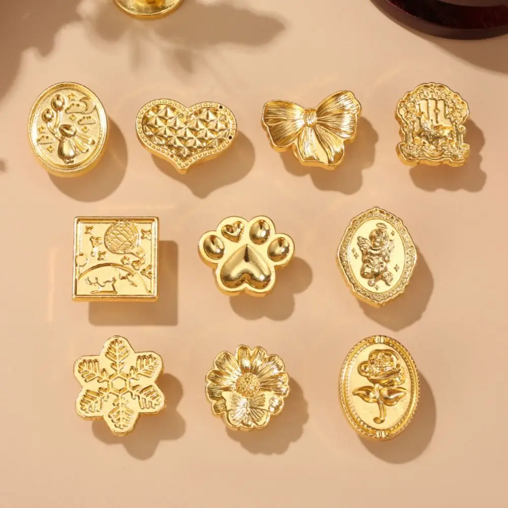 DIY Tool Rose Sealing Wax Seals Head Snowflake European-style Retro Sealing Wax Stamp Head Leaf Flowers