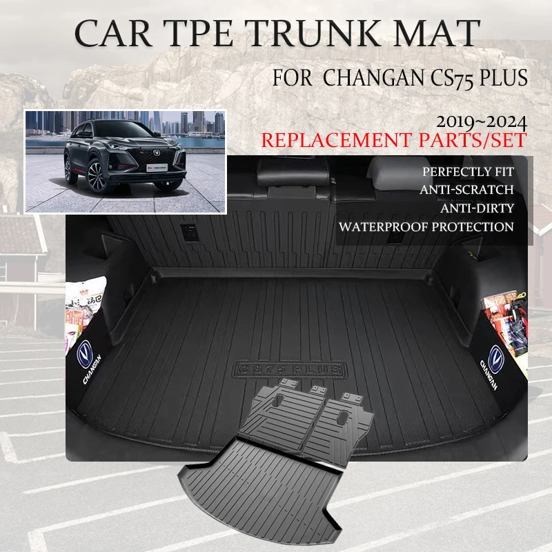 

Car Boot Trunk Mats For Changan CS75 PLUS 2019~2024 5seat Waterproof Trunk Mat Carpet Storage Pad Back Seat Mat Auto Accessories