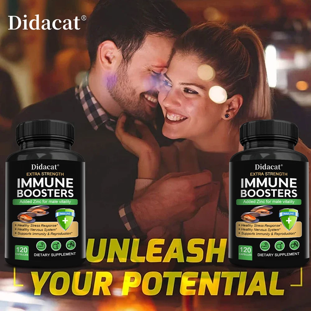 Men's lmmune Boosters Supplement Capsules - Strength Endurance, Vitality Boost, Stress Relief, Promote Overall Health