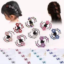 Fashion 6Pcs Girls Crystal Snowflake Hair Clips Hair Pins Headwear Crystal Accessories Hair Clips Mini Small Hair Claw