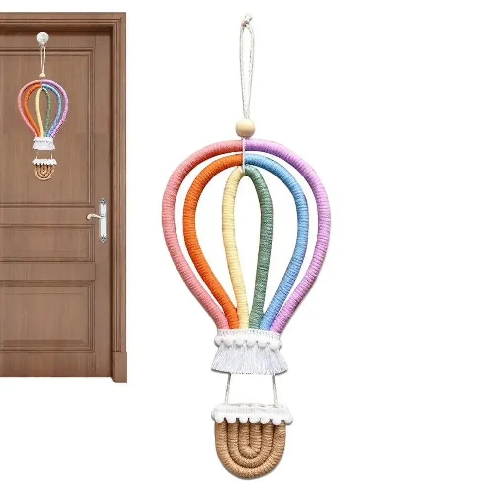 

Home Decor Nordic Style Home Decor Children's Room Decor Pendant Door Hanging Weaving Hot Air Balloon Rainbow Hanging Wall Decor
