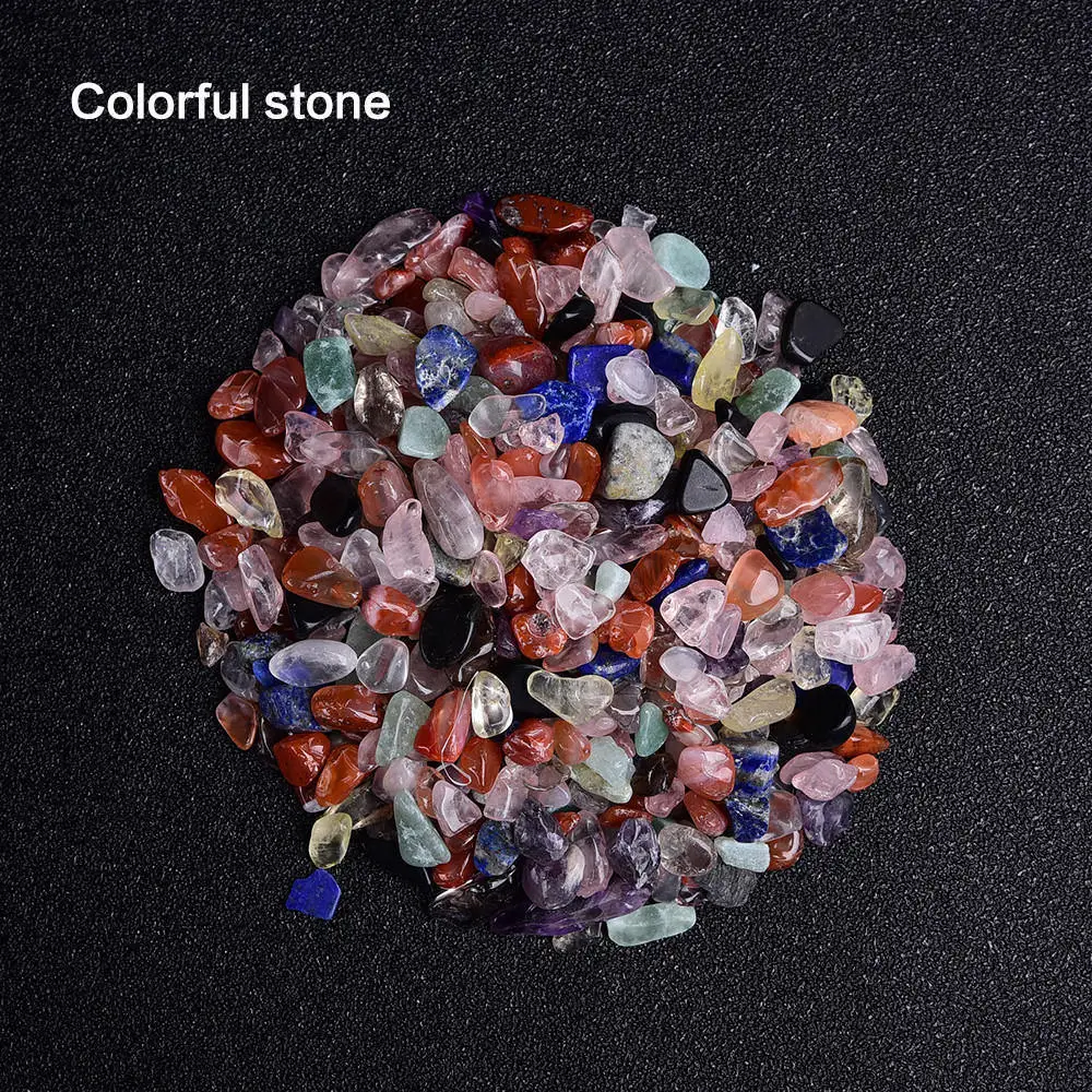 5-7mm 100g Natural Colorful Quartz Crystal Polished Tumbled Chip Stone Mineral Rock Healing Gravel Gemstone Home Aquarium Decor