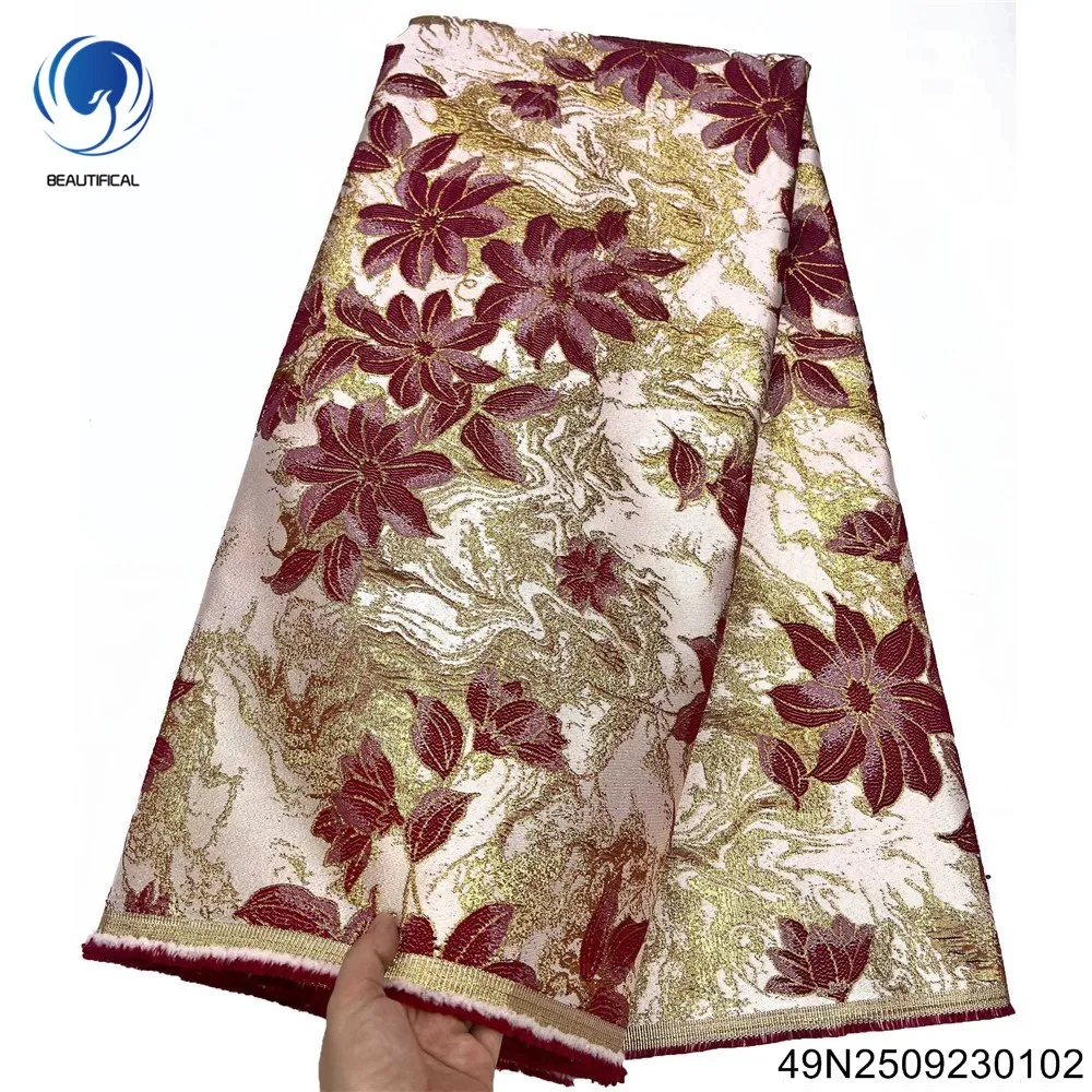 

Красивое и элегантное новое французское многоцветное жаккардовое кружевное африканское платье для вечеринок и банкетов на 2025 год 49N25092301