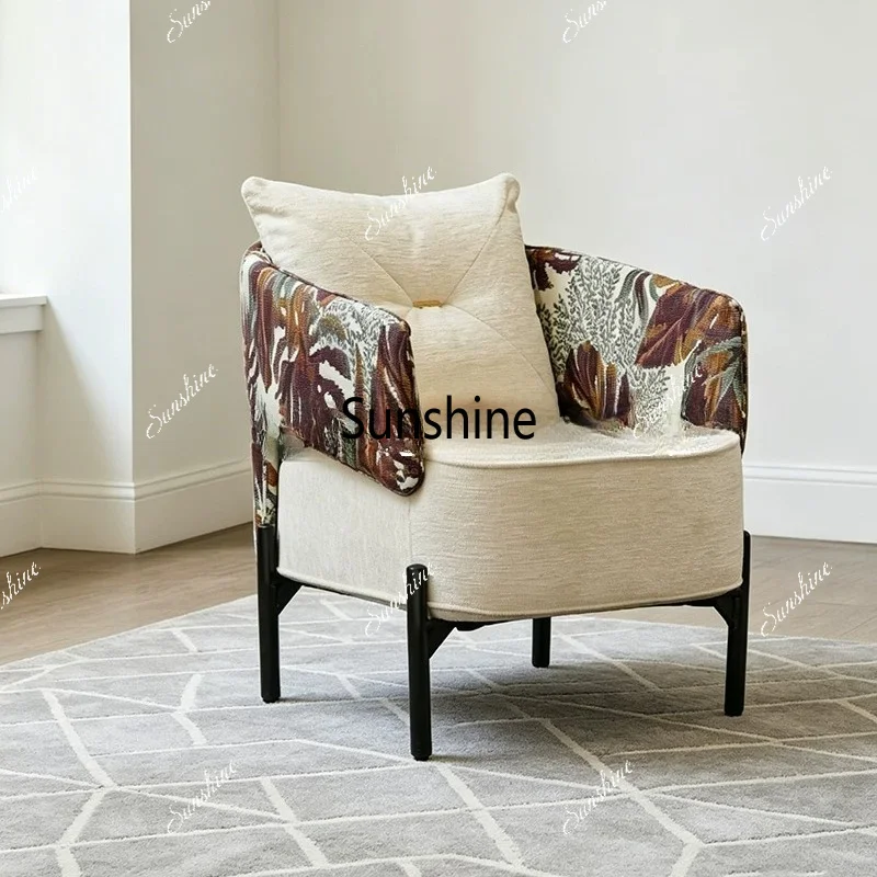 

Retro light luxury living room bedroom fabric leisure chair