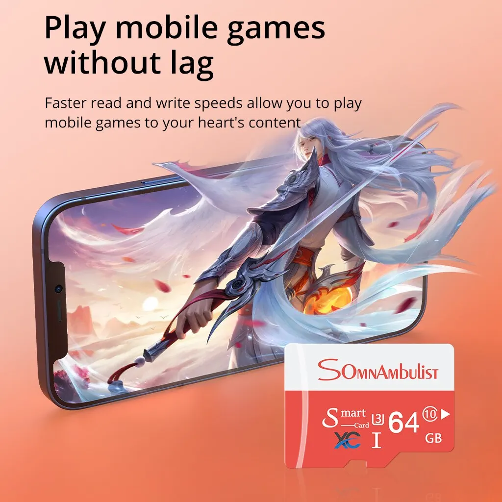 SomnAmbulist 64GB High Speed C10 U3 Memory Card V30 For Drones Cameras Surveillance Devices TF Card 64GB A1 Mini TF Card