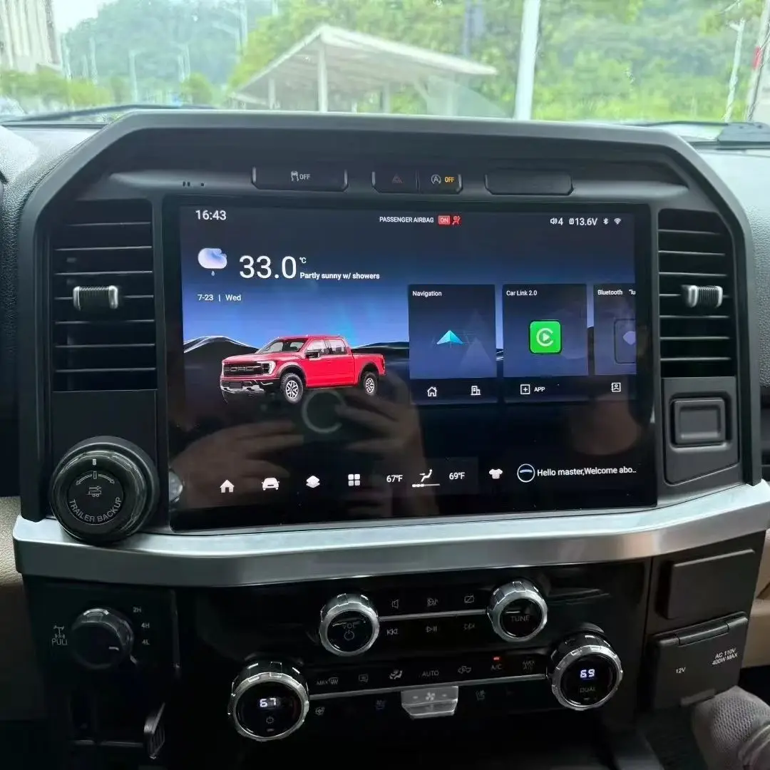 أندرويد 13 راديو السيارة ستيريو لفورد F150 2021 2022-2025 13.3 "شاشة الوسائط المتعددة CarPlay اللاسلكية CarPlay و Andriod Auto