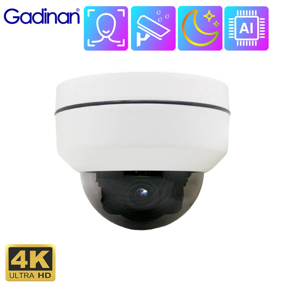 Gadinan PTZ POE IP Camera 8MP 5MP 5X Zoom Dome Outdoor Face Detect Audio Auto Focus Security Protection CCTV Surveillance Camera