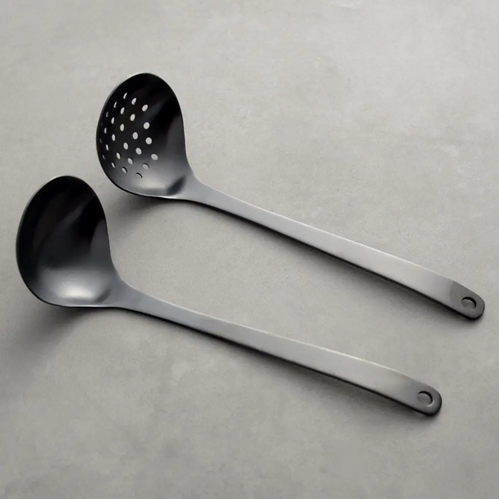

1 Set Stainless Steel Slotted Spoon Soup Ladle Kitchen Colander Serving Spoon For Ramen Porridge Rice Cooking Utensils Tools