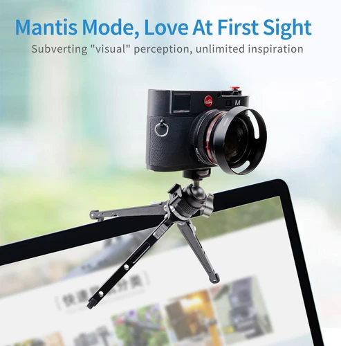 Imagen 2 del producto XILETU-trípode Vlogging de mano con cabezal de zapata fría, Micro cámara única, soporte para teléfono, vídeo, Blog, escritorio, Selfie