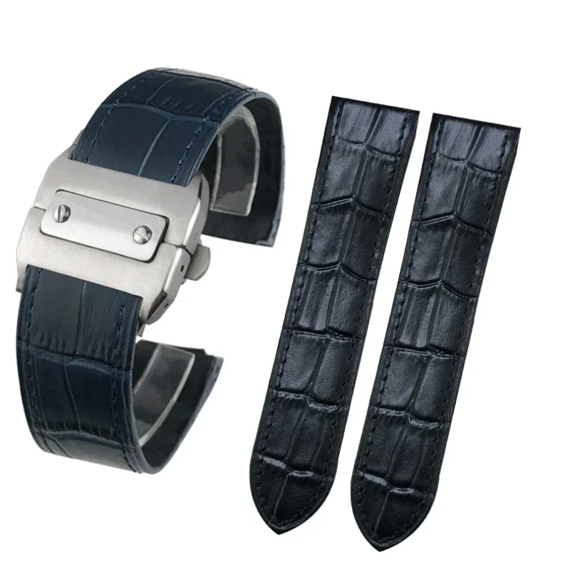 

Ремешок для часов Cartier Sandoz Santos 100, устойчивый к поту Santos, черный ремешок для часов из натуральной кожи для мужчин и женщин, 20/23 мм