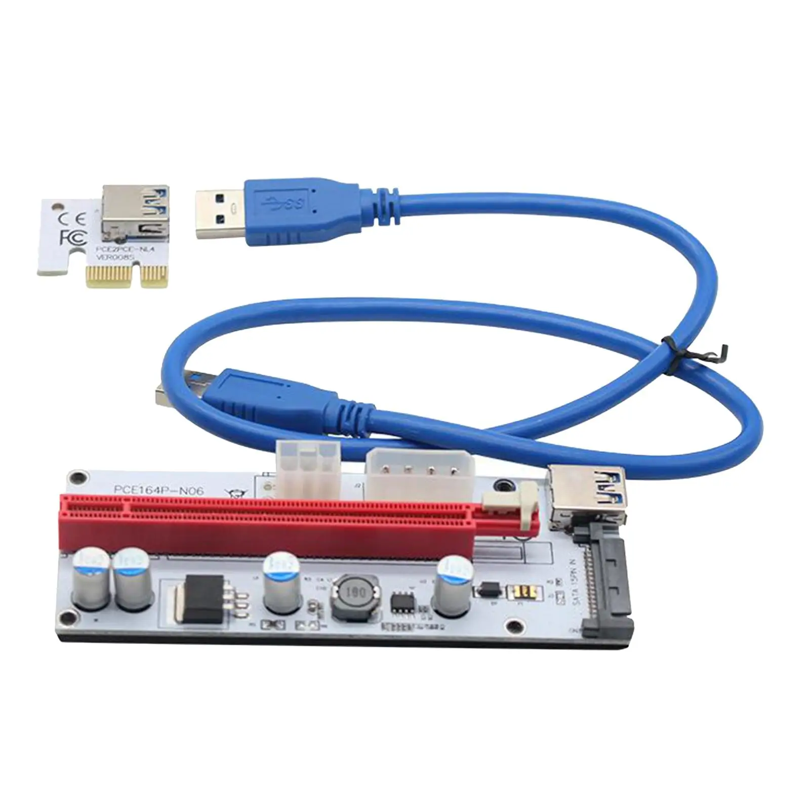 Loviver PCI-E Riser Card 008s 1x a 16x Adaptador Tarjeta Extensor 60cm Cable Estable