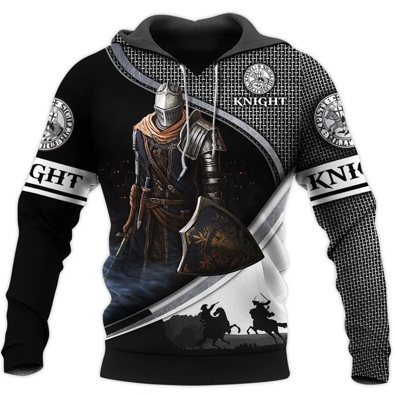 

Knights Templar Men's Hoodie 3D Print Oversized Pullovers 2024 New Trendy Sweatshirts Men Clothing Casual Hooded Tops Streetwear