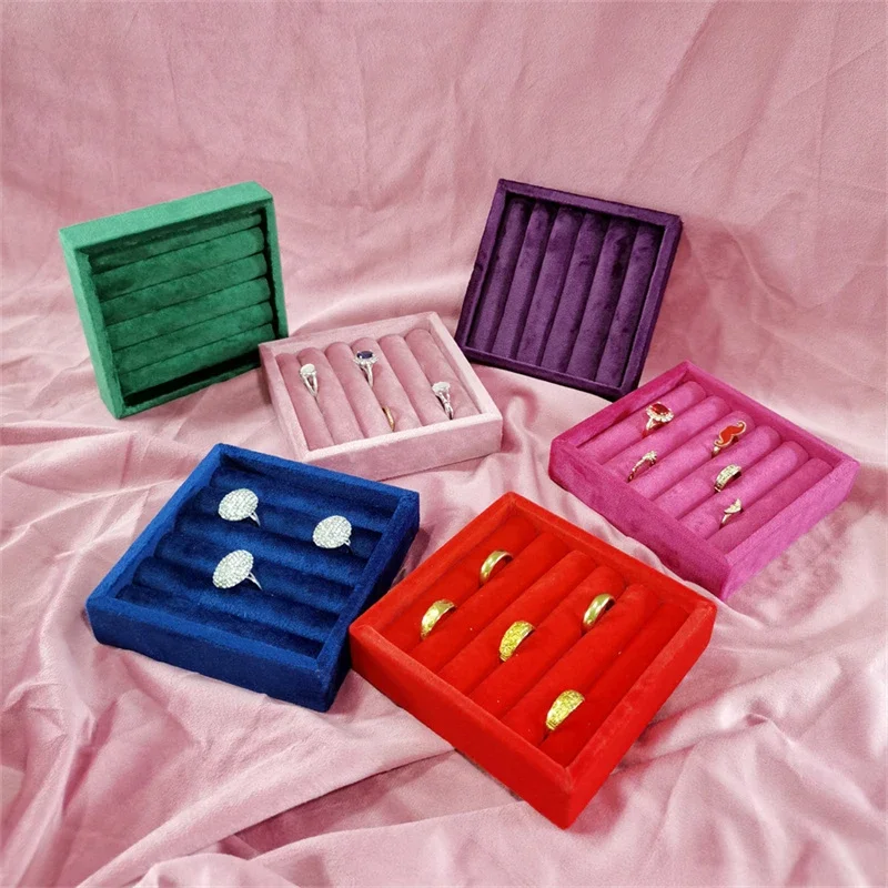 Flannelette Ring Display Tray Earrings Tray Ring Storage Tray Jewelry Counter Display Tray Jewelry Display Props