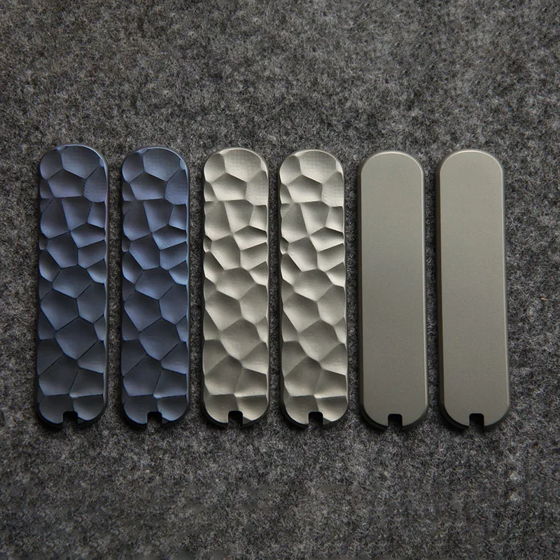 9 Styles Titanium Folding Knife Handles Scale Patches For 65MM Victorinox Swiss Army Knives Future World Stone Twill Stria DIY