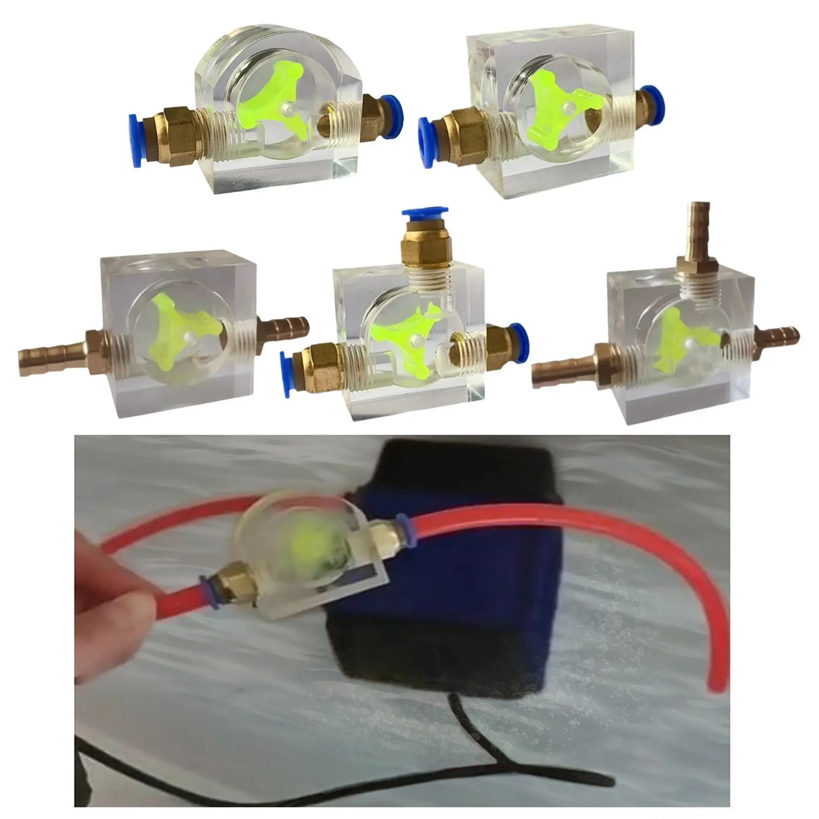 8mm Water Flow Indicator Water Cooling System Kit Easy Installation Liquid Cool System Water Flow Meter Gauge for Computer