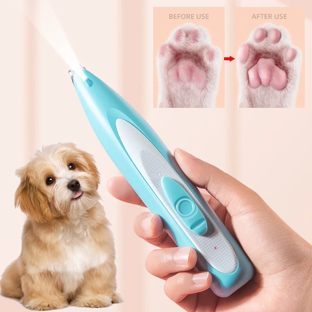 New Dog Paw Trimmer with LED Light Fully Waterproof Pet Hair Trimmer with LED Display Dog Clippers for Grooming 18mm Widen Blade