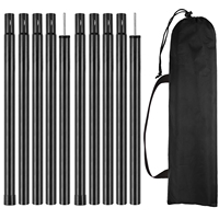 Tent Poles Camping Poles for Tarp Awning Canopy Shelter Sun Sail Tarpaulin Headroom Galvanized Steel Adjustable Telescoping Rods
