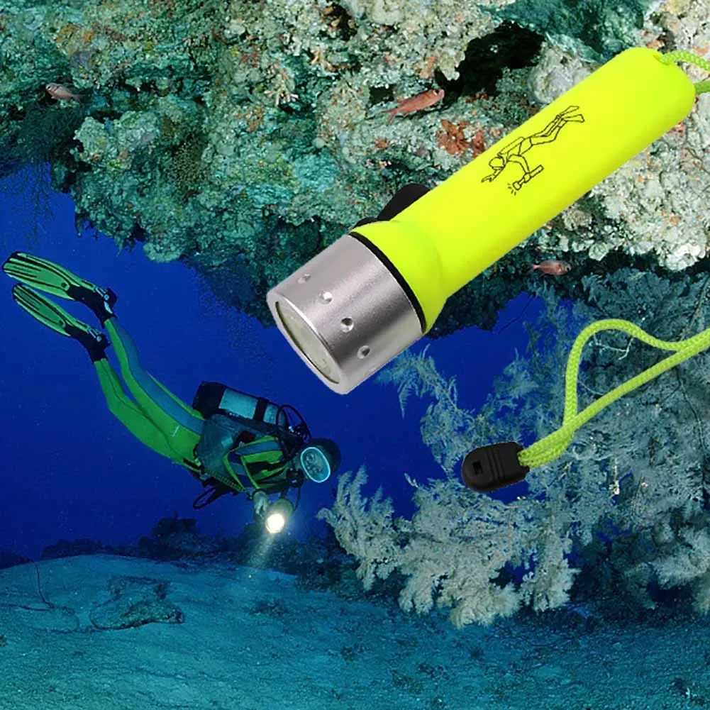 Professional Waterproof LED Diving Flashlight Underwater Torch Scuba Dive Light Lamp