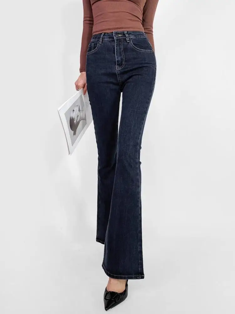Spring New Arrival Women's Slim Fit Bell Bot High Waist Jeans Versatile Sli plus Size Ladies' Denim Trousers