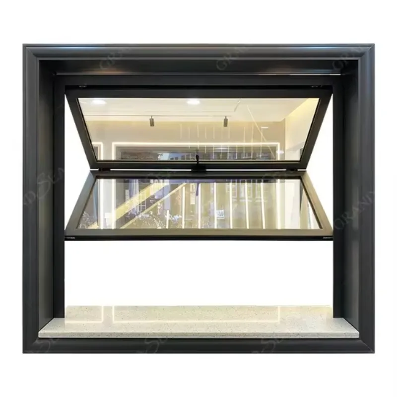 Customization Wholesale Custom Victorian Style Outdoor Kitchen Double Glazed Aluminum Alloy Folding Windows with Graphic Design