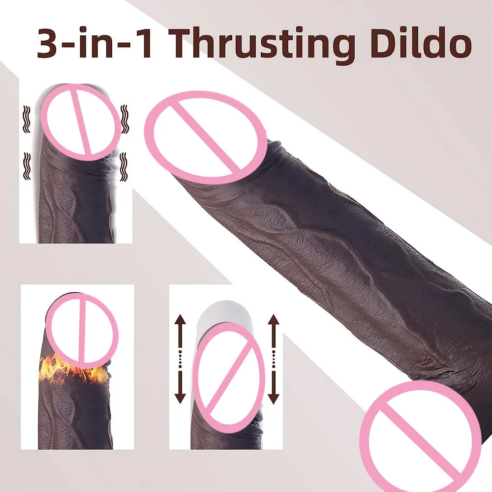 Realistic Vibrating Thrusting Dildo Vibrator Rotation Heating Dildo with Strong Suction Cup Adult Sex Toy for Women