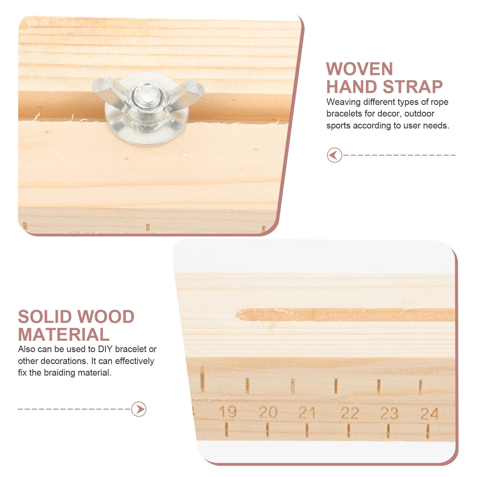 

1 set Wooden Rope Braid Weaving Tool Kit Lanyard Maker DIY Craft Accessory Hand Braiding Rack for Beginners Woven Decor Outdoor