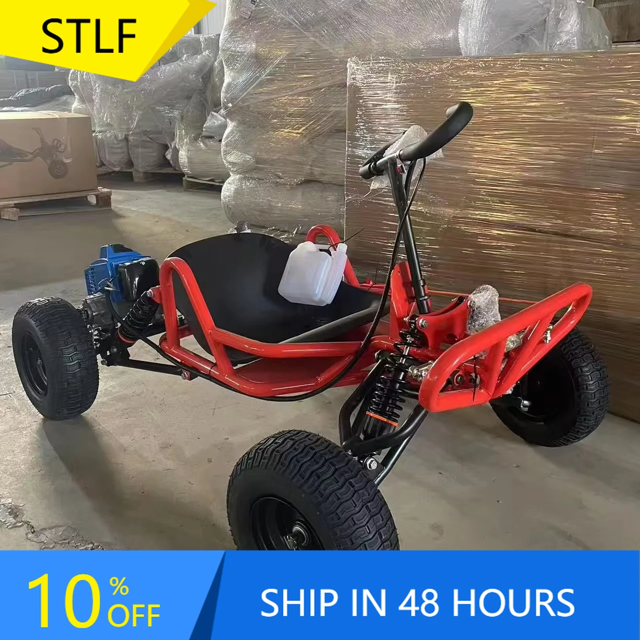 

STLFOutdoor 90cc 2-Stroke Power 35-50km/h Adult Off-road Kart 4 Inch 6 Inch Tire Drifting Mountain Go Karts with Pull S