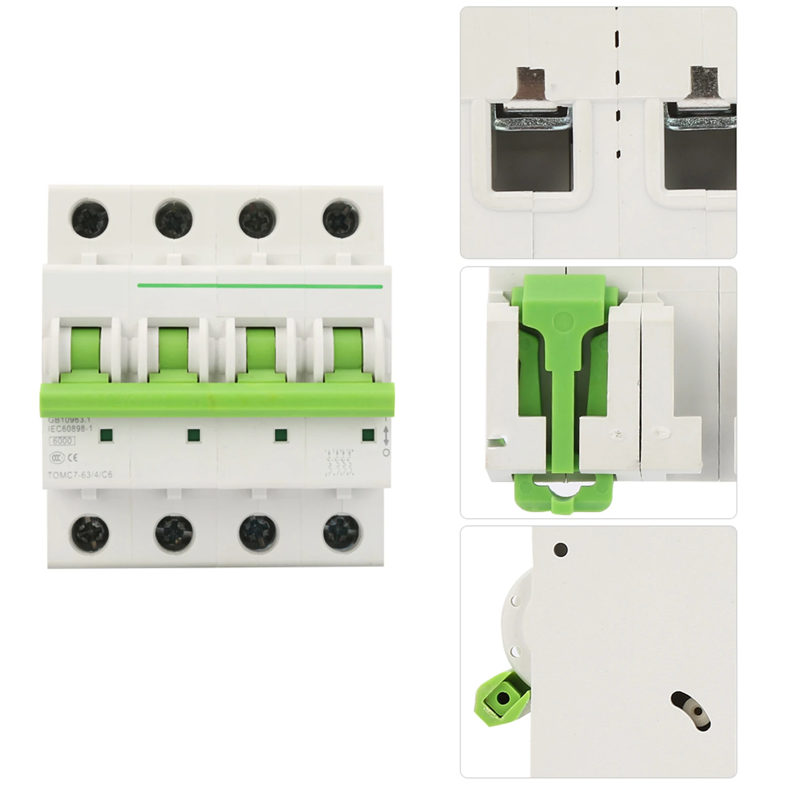 

Автоматический выключатель TOMC7-63 4P C тип 6KA Миниатюрный автоматический выключатель Защита от утечки Воздушный выключатель