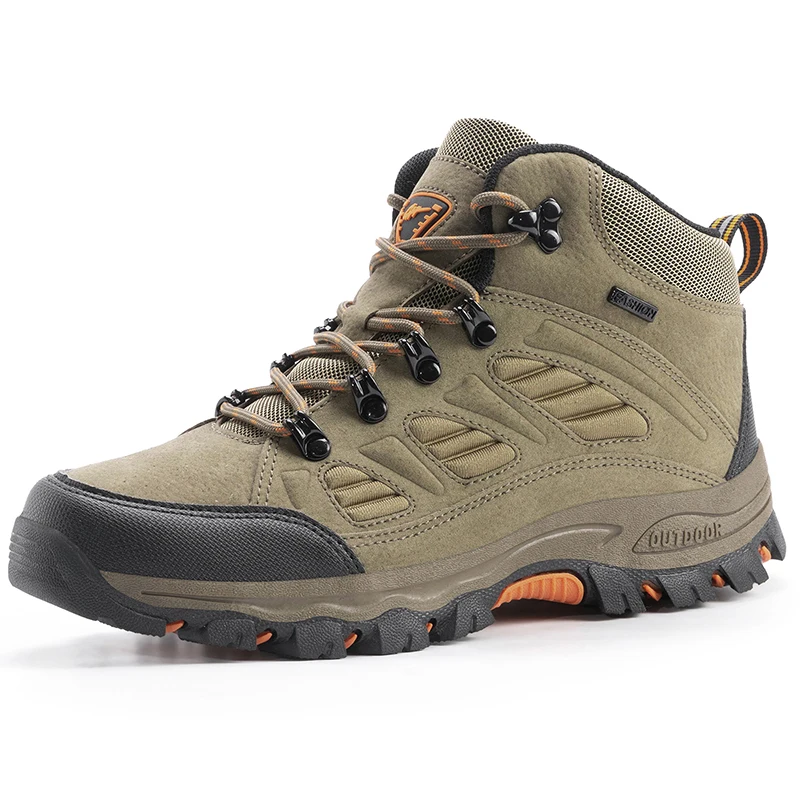 2025 Plus Size Ankle Boots Cowboy Footwear Snow Sneakers Padded Trekking Black Waterproof Leather Men Hiking Shoe Winter Summer