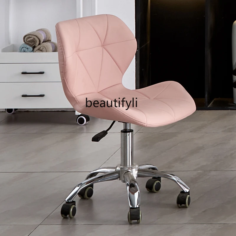 

Beauty Stool Lifting Rotating Pulley Barber Chair High-End Manicure Backrest Teacher Chair