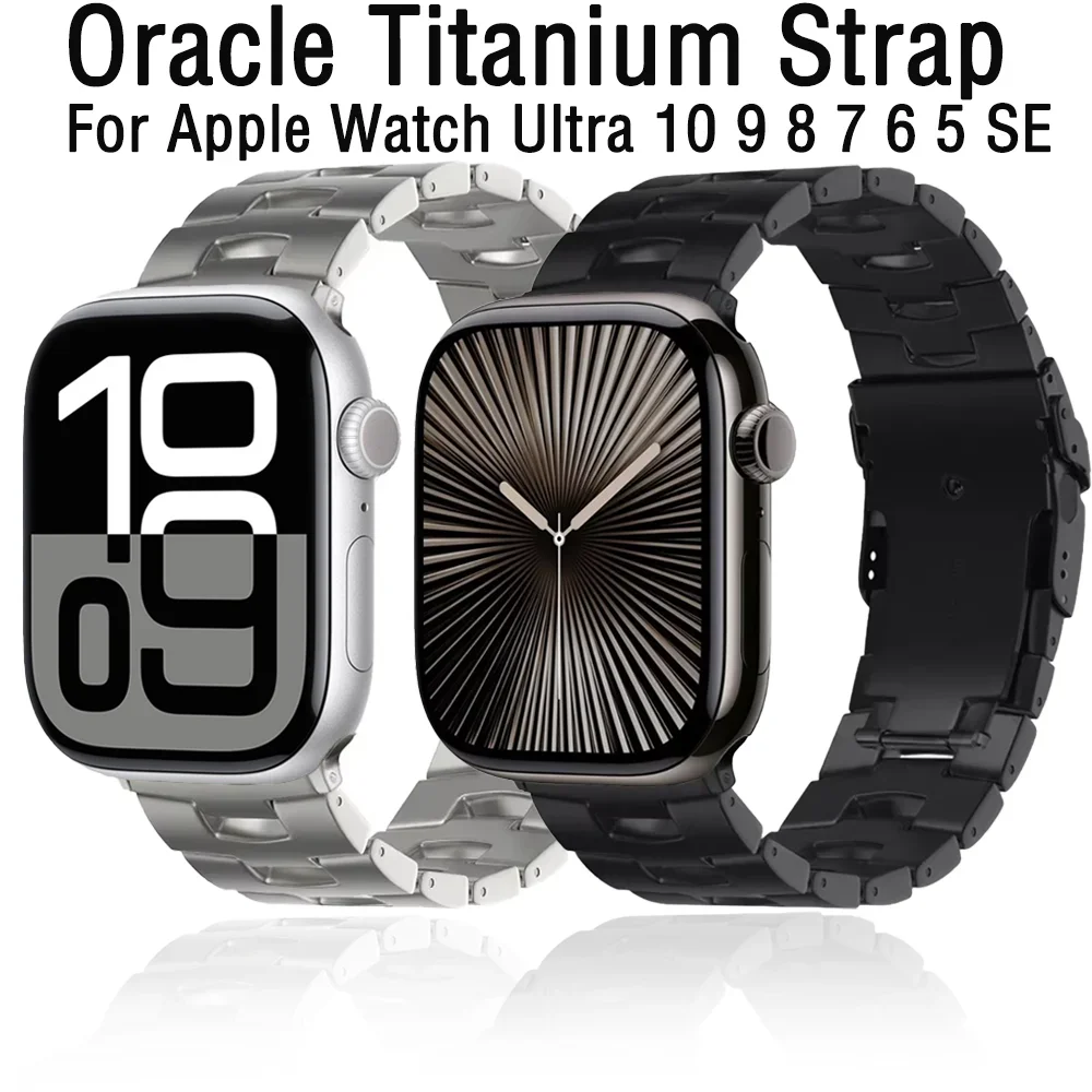 

Титановый ремешок Oracle для Apple Watch Ultra 3 2 49 мм 11 10 46 мм 42 мм 9 8 7 6 5 SE Металлический браслет iWatch 45 мм 41 мм 44 мм Браслет