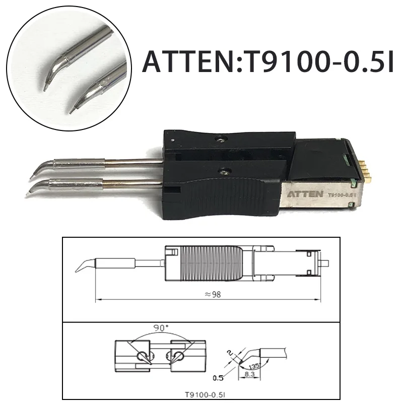 ATTEN ST-1509/9150/N9100 Testa per saldatore Nucleo riscaldante integrato T9100 0.5I/1.0I/1.3D/2.2D/0301A/0601A Pinzette per saldatura