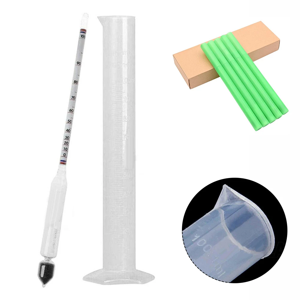 Imagem -03 - Álcool Escala Tripla Hydrometer Auto Brewed Vinho Açúcar Medidor de Medição de Álcool para Fabricação de Cerveja em Casa Que Faz Cerveja Vinho Mead 100ml