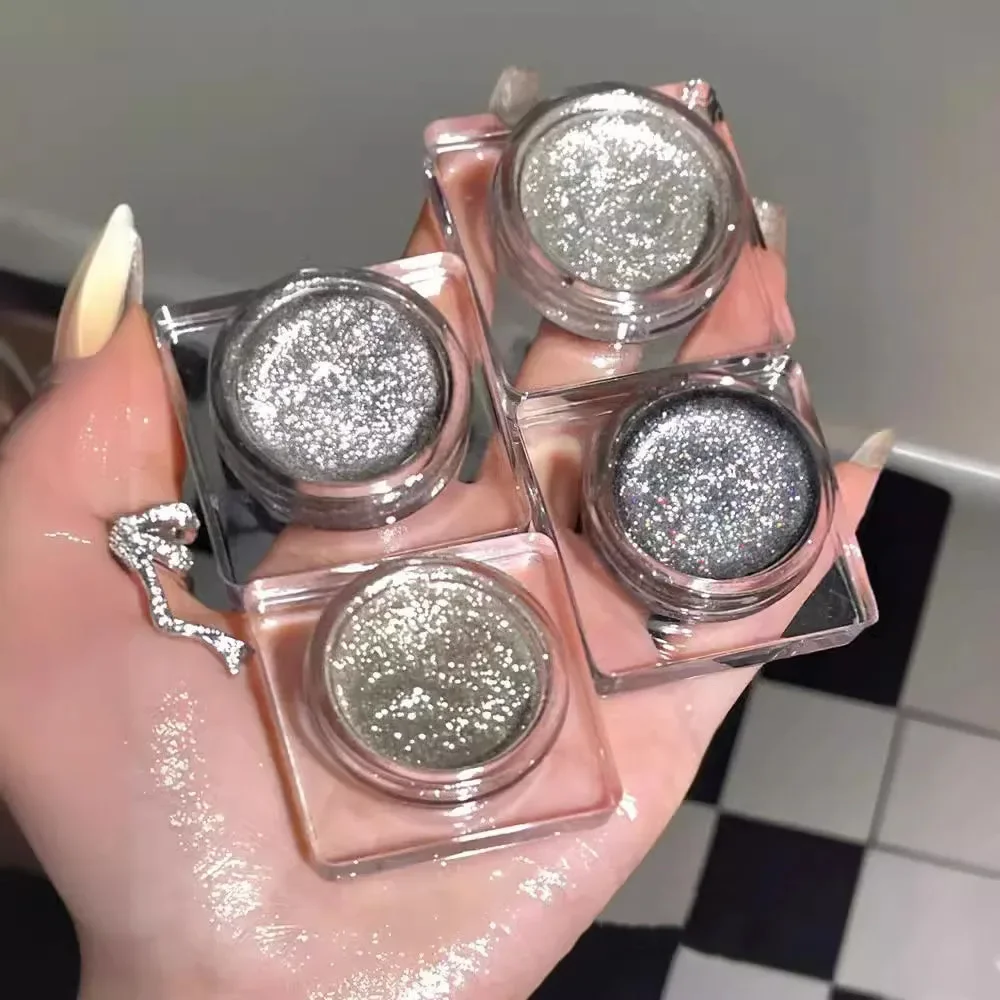 Diamond Smoky Monochrome Eyeshadow Palette Gel Texture Metallic Glitter Body Highlighter Powder Cream Brighten Shiny Eyes Makeup