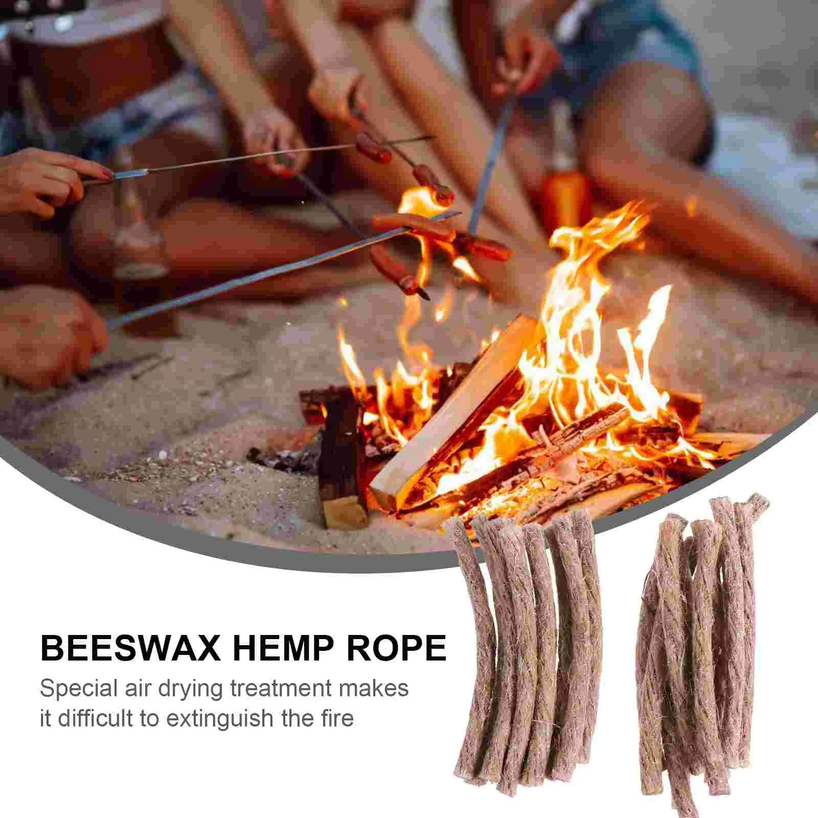 20 Pcs Picnic Barbecue Rope Set Fire Starters Camping Rucksack Suite Wick Hiking