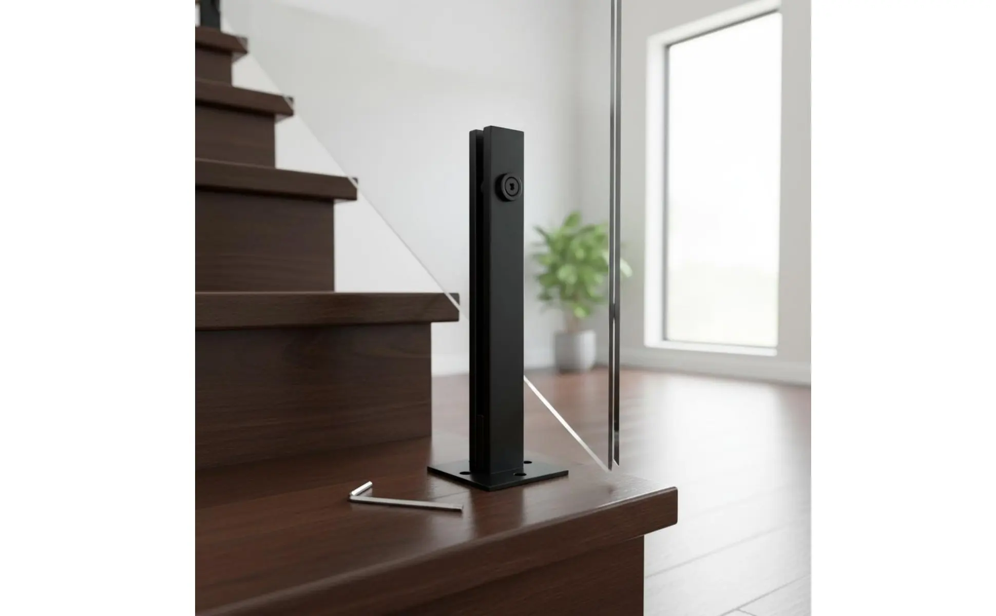 Black Glass Railing Spigot Corrosion Resistant Glass Railing Spigot Stainless Steel Balustrade Post Heavy-Duty Building Hardware