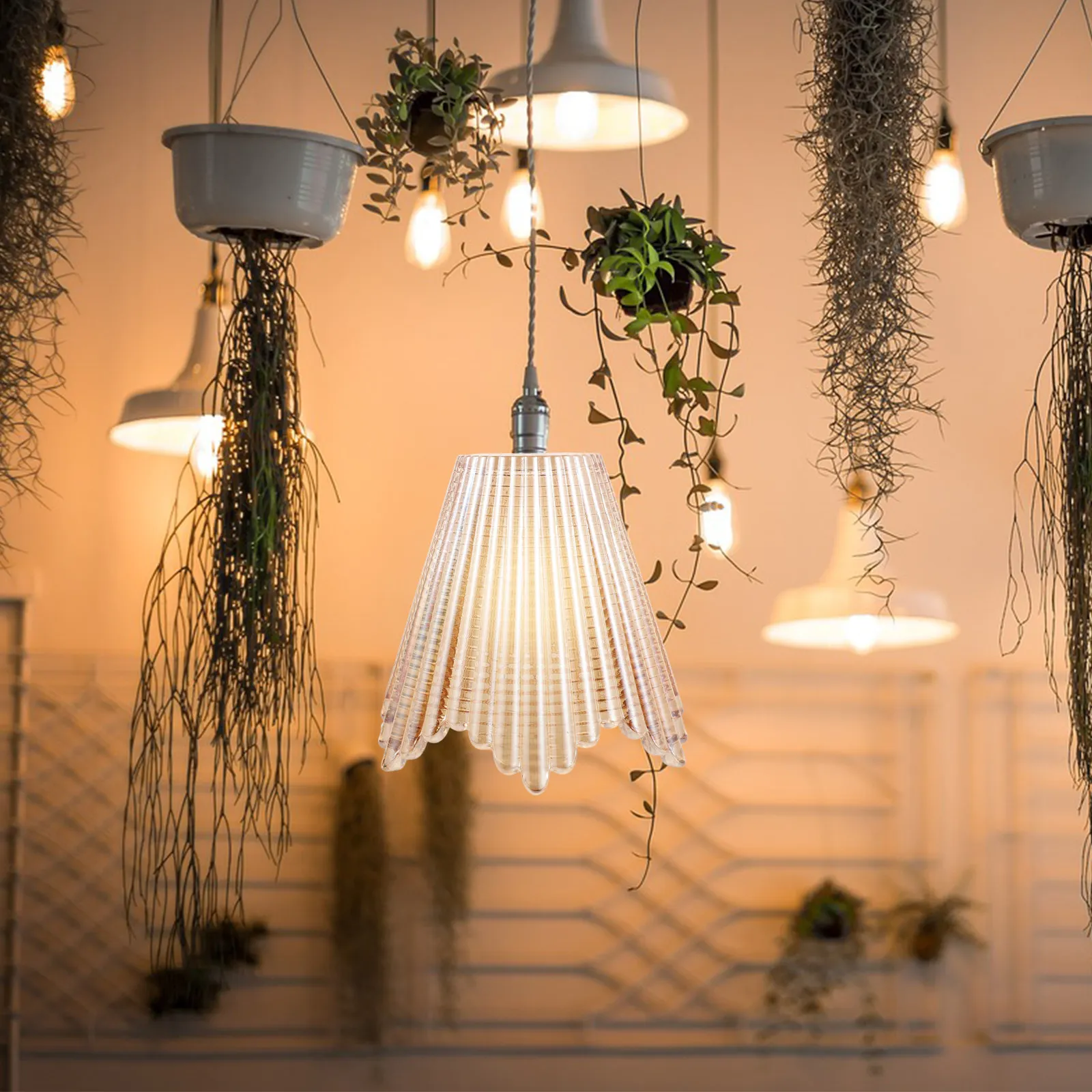 Brown lamp shade replacement for homeowners to create comfortable lighting, cone glass shade 1.65 fitter