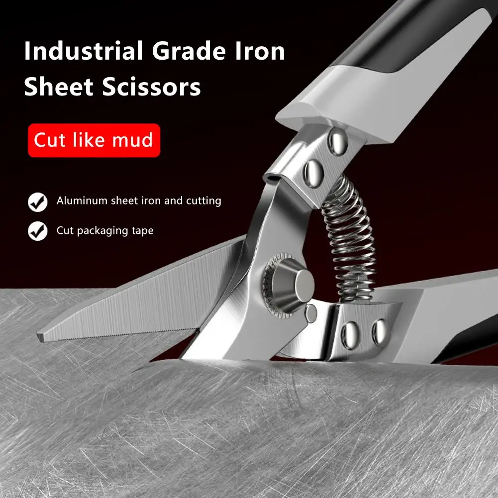 Professional Industrial Shears:Stainless Steel Scissors Tin Snips for Metal Sheet & PVC Pipe Cutting