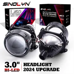 Sinolyn 3 Inch H4 H7 LED Angel Eyes Bi LED Lenses H1 9005 9006 Projector Headlight For Hella Car Lights Headlamp Car Accessories