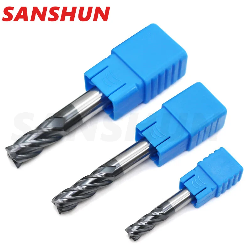 HRC50 Tungsten Steel Carbide lengthening Milling Cutter 4-Flute Nano-Coating Flat Bottom Endmills CNC Mechanical Endmill Tools