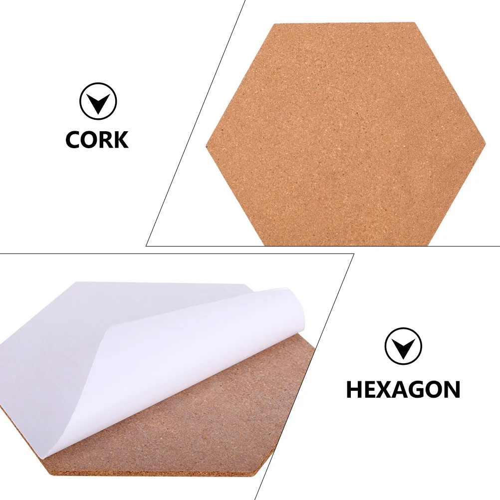 10 قطعة لوحات إشعار الفلين السداسي لوحة رسائل ذاتية اللصق للمنزل والمكتب صور جدار نشرة مذكرة عرض جدار الصورة #4