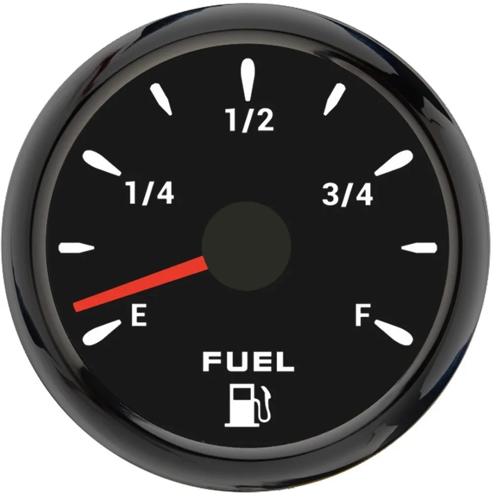 Analog Fuel Level Gauge 52mm Diameter for Vehicles Using 240-33 Ohm Fuel Senders Including For Boats Trucks RVs Cars ATVs