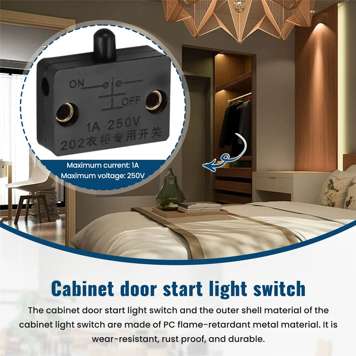 Shop Now 6Pcs Door Led Switch for Closet Light,Normally Closed Cabinet Electrical Lamp Switches,for Closet Pantry Cabinet Black